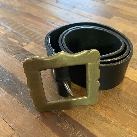 Vintage 90\'s Medieval Brass & Leather Belt by Strapped, worn 2x, excellent! main image 7